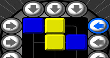 2色のブロックとヘッドのパズルゲーム